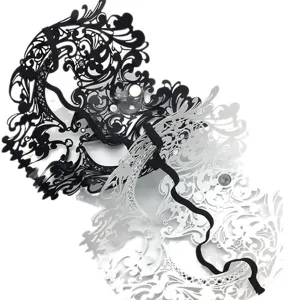 Halloween masquerade metal rhinestone skull mask party half face hollow cosplay props
