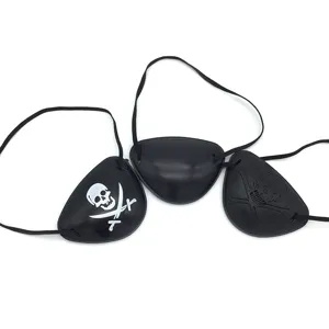 Halloween Piraten Augenklappe Plastik Totenkopf Knochen Gekreuzte Schwerter Einzelne Augenklappe Kostüm Party Performance Verkleiden Requisiten