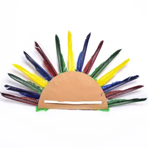 Coiffe en plumes colorées chapeau de chef indien pour costume de fête d'enfants.