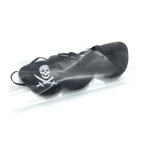 Plastik Piraten Augenklappe mit Totenkopf Design, ideal fuer Halloween Party Verkleidung und Kostuem.