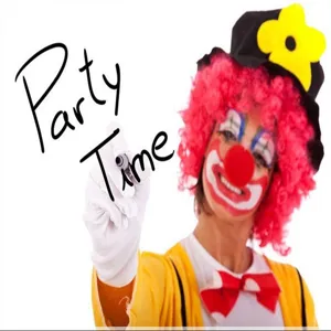 Kleurrijke clown pruik en kostuum set, ideaal voor Halloween feestjes en evenementen.