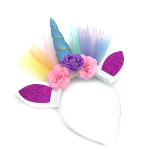 Unicorn headband for girls birthday party cute hair hoop cartoon costume hair accessories