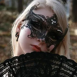 Metal rhinestone masquerade mask half face cosplay party eye mask for women halloween