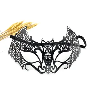 Halloween Bat Metal Rhinestone Half Face Mask Masquerade Cosplay Costume Party Prop Eye Mask