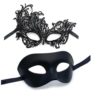 Mascherina Veneziana Mezza Faccia in Pizzo per Mascherata Festa Halloween Accessori Costume Oro Argento Nero Mascherina Occhi Per Donne Uomini