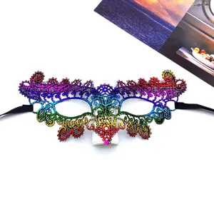 Bunte Spitzen Maske Halbes Gesicht Karneval Maskerade Augen Maske fur Halloween Party