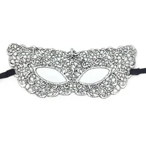 Máscara de ojo de encaje plateado para mujer, perfecta para fiestas de Halloween y disfraces.