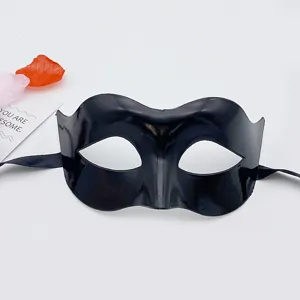 Maschera nera semplice mezza faccia per festa di Halloween accessorio di costume.