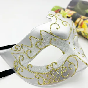 Silver gold glitter masquerade mask half face party eye mask for adults festival props