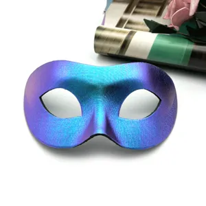Blue gradient half face mask for men adult party masquerade Halloween costume props.