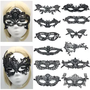 Black Lace Masquerade Mask Half Face Sexy Eye Mask Venetian Mask For Women Halloween Party Costume Cosplay Props