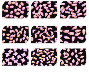 Laser roze platte nagelstrassteentjes met diverse hippe vormen voor prachtige manicures.
