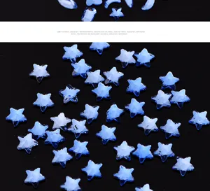 Blaue Kristall Stern Strasssteine für Nageldesign DIY, glitzernde flache Nagelanhänger.