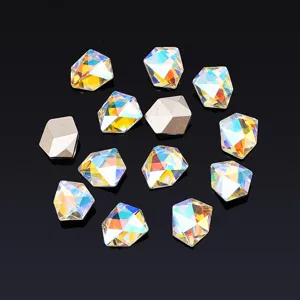 Mehrflächige Schwertförmige Eiswürfel Glas Strasssteine Farbverlauf DIY Nagelkunst Handyhülle Dekor Schmuckzubehör
