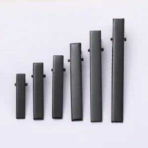 Schwarze Rechteck Haarspangen Krokodilklemmen Set für DIY Haarschmuck Accessoires.