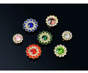 Bottoni di cristallo strass girasole colorati per accessori per capelli fai da te.