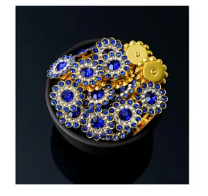 Bottoni di fiori in cristallo strass girasole da 14 mm per accessori per capelli fai-da-te.
