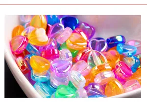 Perles de coeur couleur AB transparentes 9mm DIY artisanat accessoires de bijoux
