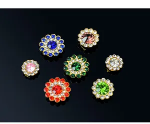 Boutons de fleurs en strass cristal coloré, accessoires de couture faits à la main.