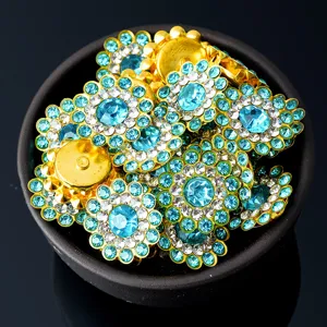 14mm bottone fiore strass girasole perla cristallo accessorio capelli fai da te decorazione