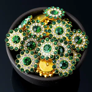 14mm Girasole Strass Fiore Bottoni Cristallo Diamante DIY Accessori Capelli Artigianato