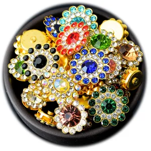 14mm girasole strass bottoni colorato cristallo fiore base metallo diy capo accessori capelli