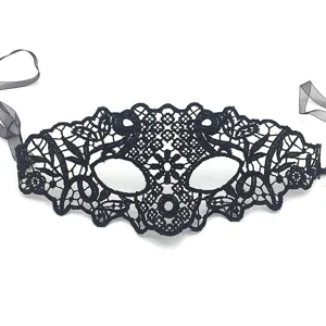 Black lace masquerade mask half face eye mask for Halloween party costume ball props