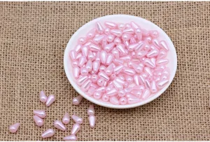 Roze druppelvormige parel imitatie kralen voor DIY handgemaakte sieraden maken 6x10mm