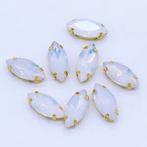Glas Strass Kristallen Edelstenen Met Gouden Basis Klauw Instelling Voor Nail Art DIY Kleding Ambacht Sieraden Maken
