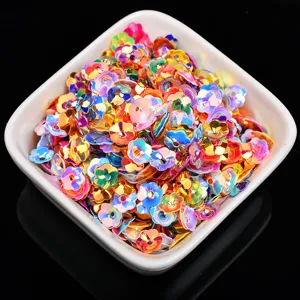 6mm colorful plum blossom cupped sequins for DIY craft, sewing garments, wedding dress decor.