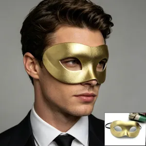 Men Masquerade Mask EVA Composite Fabric Vintage Half Face Mask For Halloween Christmas Party Costume Prom Performance