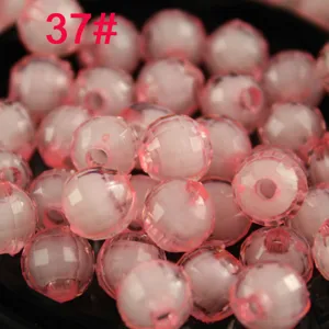 Pink faceted acrylic beads bulk round craft beads for DIY jewelry making and handmade crafts