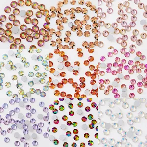 Flatback Glass Rhinestones Crystal Nail Art Diamonds Holographic Shiny Gems For DIY Crafts Phone Decors