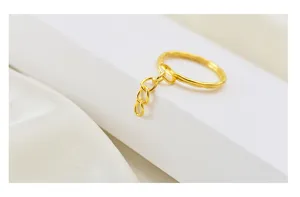 Gold plated diy keyring with extension chain accessory for luggage and craft projects.