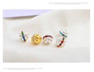 DIY Kristall Metall Zwischenperlen Strass Kugel Charms für Armband Schmuckherstellung.