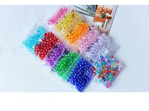 Colorful AB acrylic beads diy jewelry making bracelet necklace loose spacer bead wholesale kit