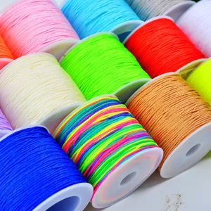 Conjunto de cordón de nailon colorido, hilo de jade vibrante para pulseras de joyería DIY.
