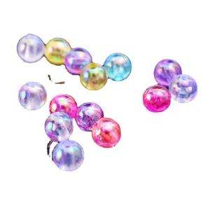 Colorful AB coated round acrylic beads for DIY handmade bracelets necklaces jewelry making supplies