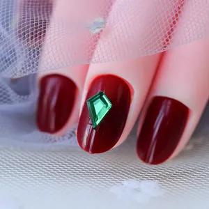 Estrases verde cometa nail art cristales vidrio planos 6x10mm decoración manicura novia