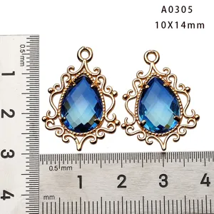 Colgante de lágrima de cristal facetado degradado vintage chapado en cobre accesorios de joyería