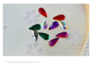 Estrás de arte de uñas en forma de gota coloridos cristales de vidrio plano 20 piezas