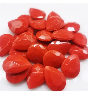 Red teardrop acrylic rhinestones DIY resin gems for phone case wedding shoes crafts accessories