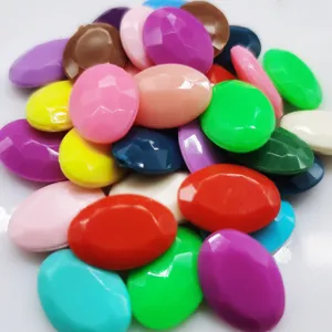 Diamantes de Imitación de Resina Ovalados Color Caramelo Sólido Cabujones Artesanales DIY para Pinzas de Pelo Juguetes