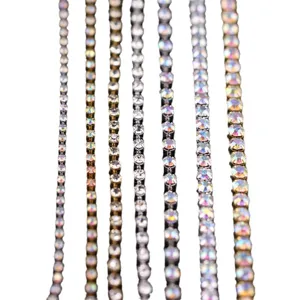 2-6mm Strasskette AB Weiß Kristall DIY Handyhülle Dekoration Basteln Zubehör Neu