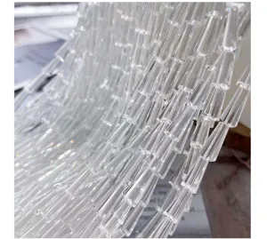 Perle a torre in cristallo sfaccettato chiaro, accessori per gioielli fai da te in vetro.