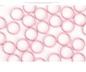 100pcs pink metal jump rings painted embossed craft connecting rings for DIY jewelry making detail