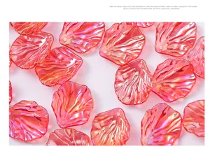 Cuentas de pétalos translúcidos color AB accesorios DIY, perfectas para horquillas y manualidades.