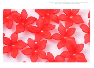 Cuentas de flores de acetato nacarado de cinco pétalos para detalle de joyas Hanfu DIY vistas