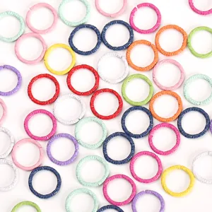 Colorful Iron Painted Embossed Carved Connection Rings Closed Jump Rings Small Metal DIY Jewelry Making Findings
