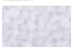 Cuentas de acetato de flores de cinco pétalos translúcidas esmeriladas DIY horquilla Hanfu